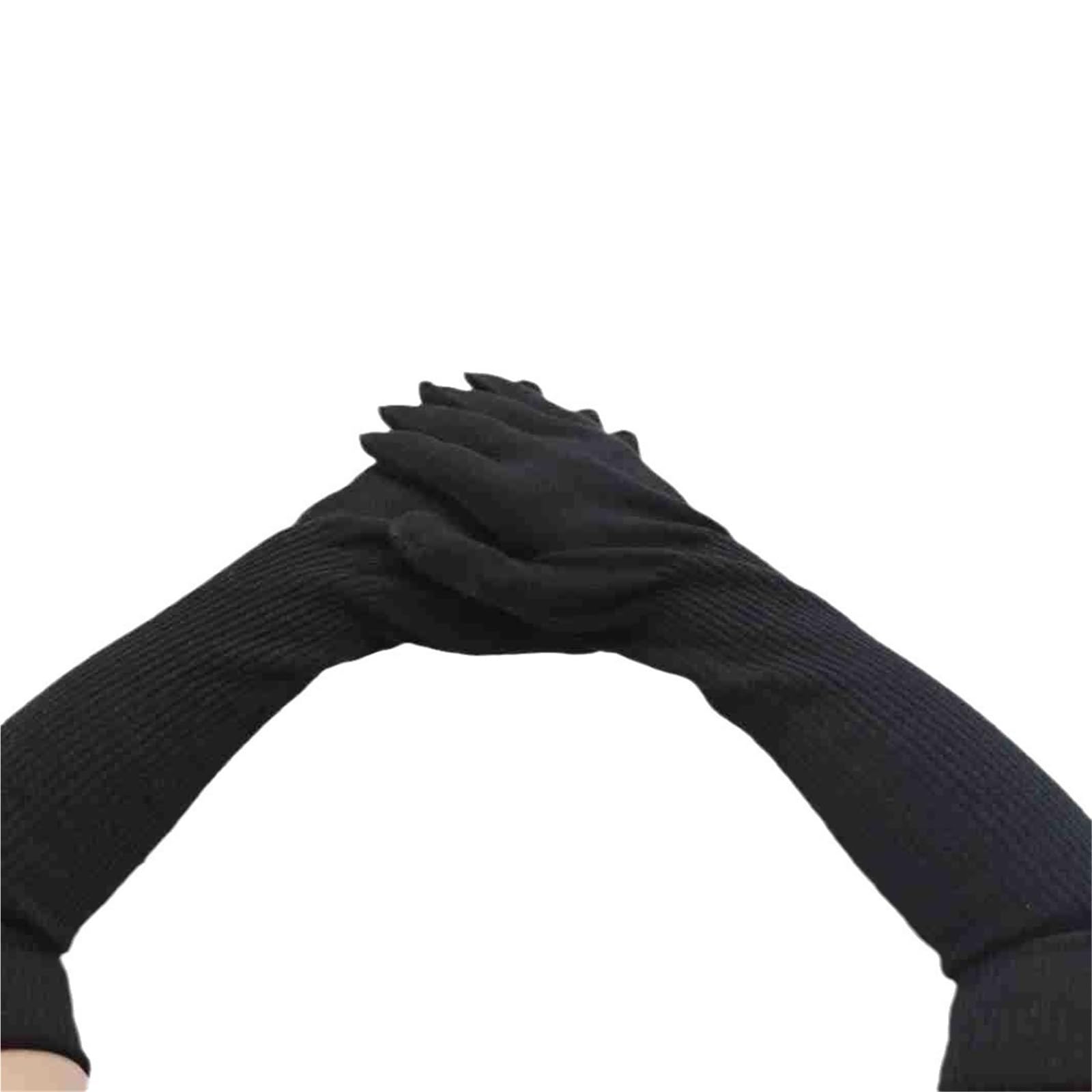 Guantes resistentes a cortes, Guantes largos de aramida negra 1414 con protección for los brazos, ignífugos, resistentes a altas temperaturas y a cortes de nivel 5.