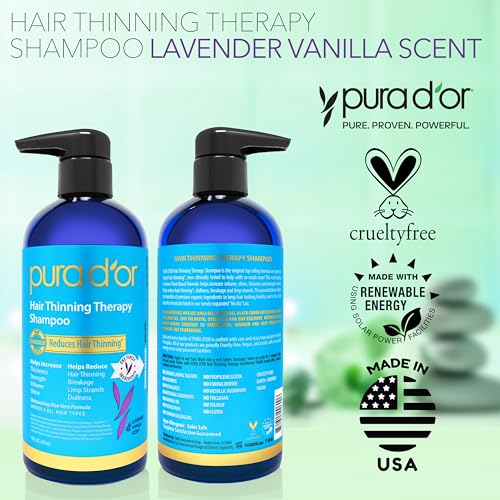 PURA D'OR Hair Thinning Therapy Biotin Shampoo LAVENDER VANILLA Scent, 16oz - image 6