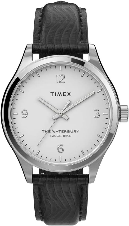 Timex 34 mm Waterbury Traditional Leather Strap Watch