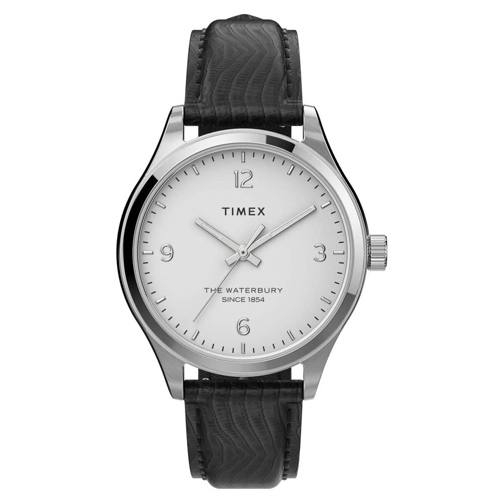 Timex 34 mm Waterbury Traditional Leather Strap Watch