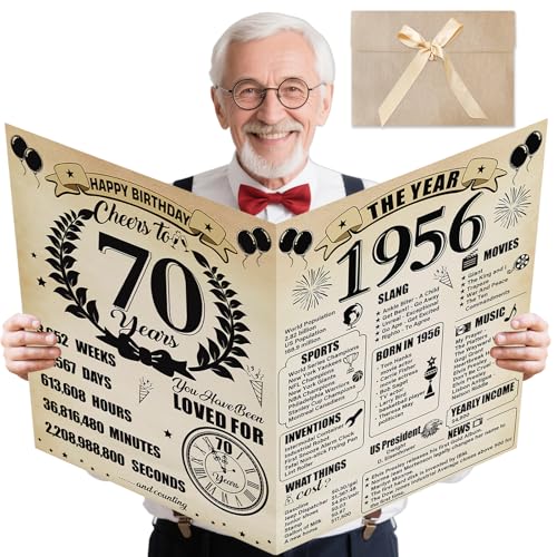Uiorgui Large 70th Birthday Cards for Men Women,...