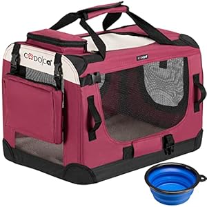 CADOCA® Transportín Mascotas Plegable con Alfombrilla Suave S 50x35x36cm Bolsa Viajes Transportadora Perros Gatos Antracita
