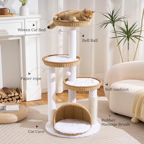 Árbol Moderno para Gatos de Madera, 116.84 cm Alto miniatura 2