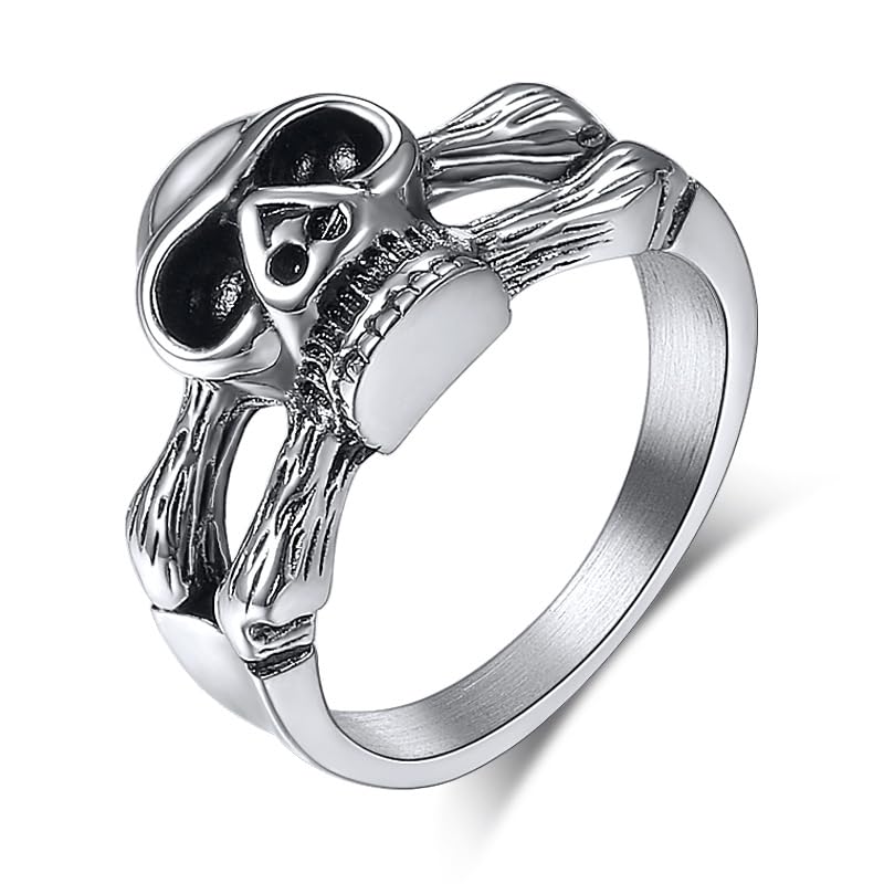 Silver Retro Skull Ring | Fashion Ring for Men and Women-image-32