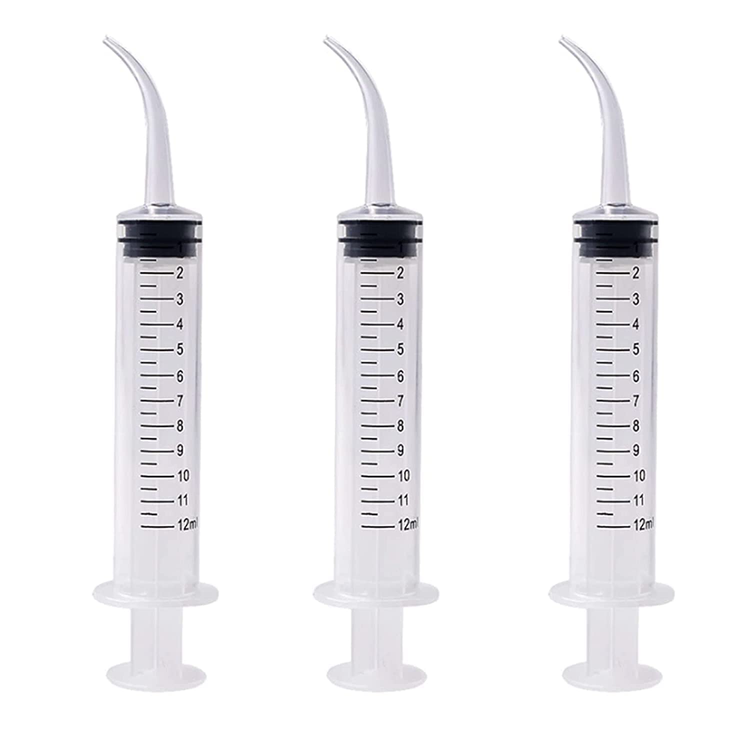 Buy Curved Tip 12cc Irrigation Syringes, Dental Syringe with Curved Tip