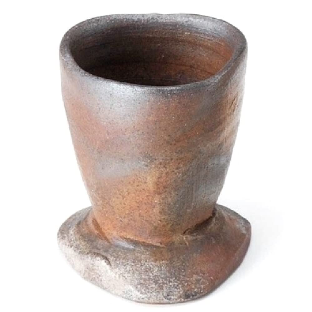 Bizen Ware Guinomi Sake Cup Faceted Mentori 3.4oz Yumengen Kobo Japan