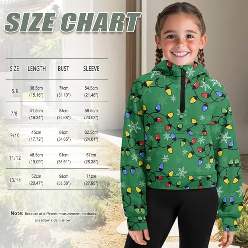 Girl's Half Zip Sweatshirt Soft Fleece Hooded Pullover for Teen Hoodies Tops Active Sport Jacket Fall Clothes,5-144