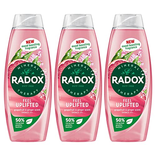 Radox Mineral Therapy Feel Uplifted Shower Gel with Grapefruit & Ginger Scent - 675 ml (Pack of 3)