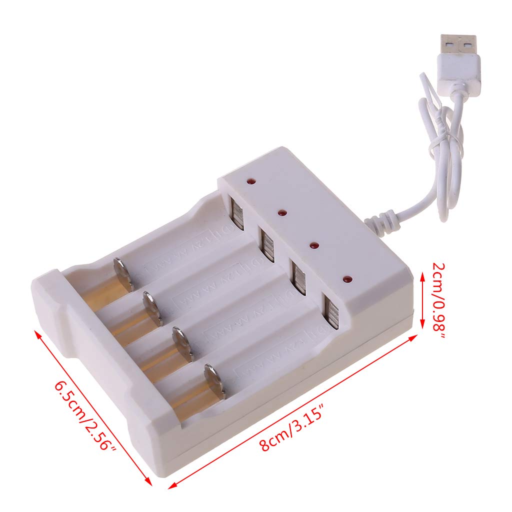 illombo 4 Ports Battery Charger for AA AAA Batteries with USB Plug 220V 50Hz Universal Power Tool Adapter Station Accessories