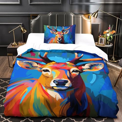 Housse de couette wapiti 2 pièces en microfibre single pour créer un cocon nature dans leur chambre - 4