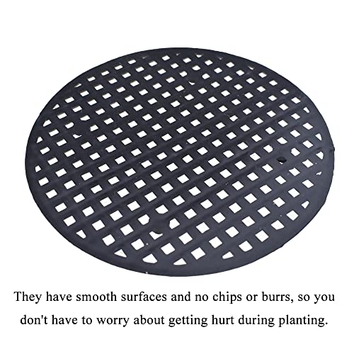 Hahiyo 20Pcs 2.95Inch/7.5Cm Black Round Pp Plastic Flower Pot Hole Mesh Pad Bottom Grid Mat Bonsai Drainage Mesh Hole Screens Gasket Prevent Soil Loss Breathable Gasket Drainage Netting For Bonsai #TOP3