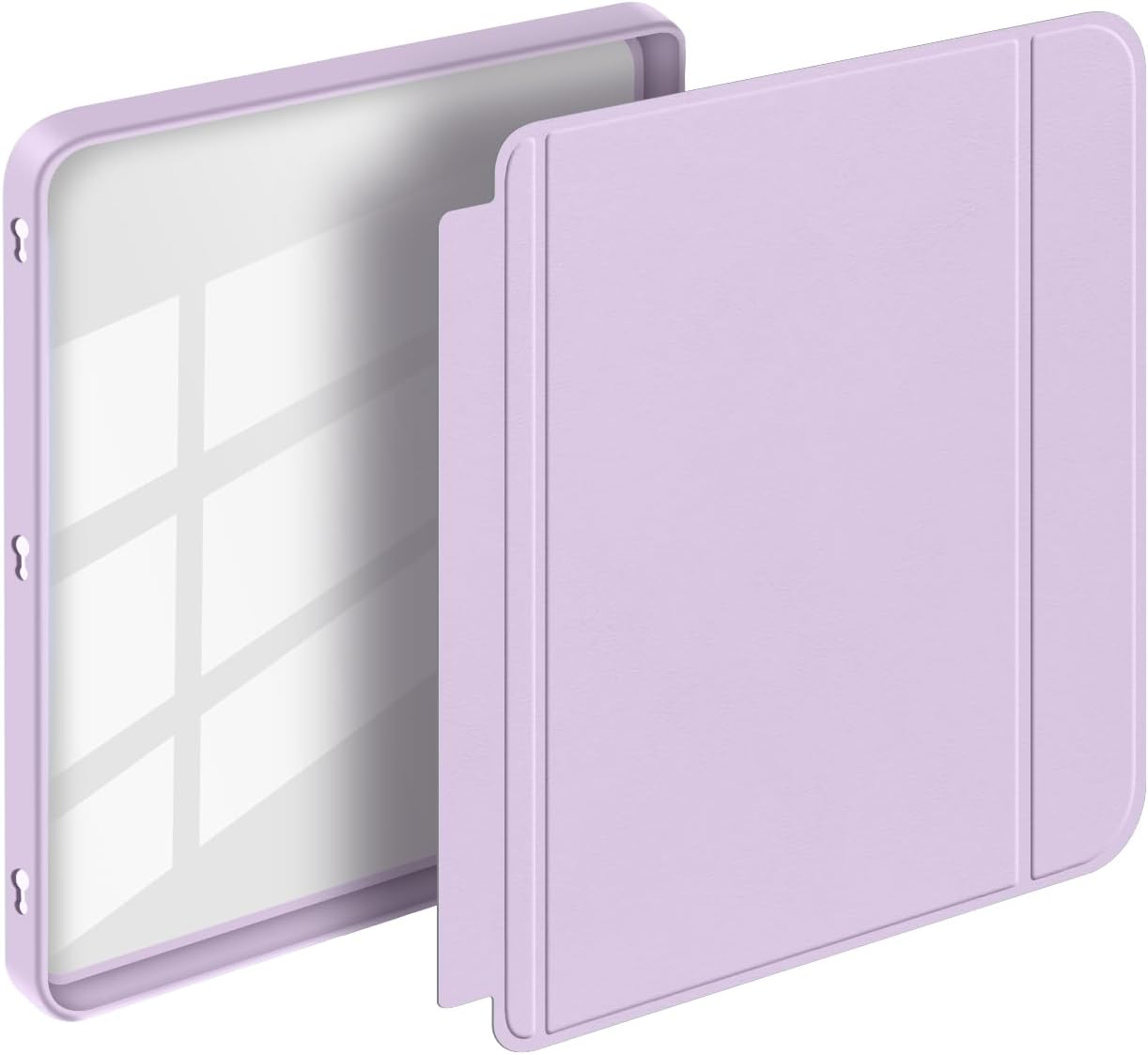 Split Folio Detachable Protective Case for 7" Kobo Libra Colour 2024 Released, Ultra Clear Transparent Back Cover Light Shell, Auto Sleep and Wake, Light Purple