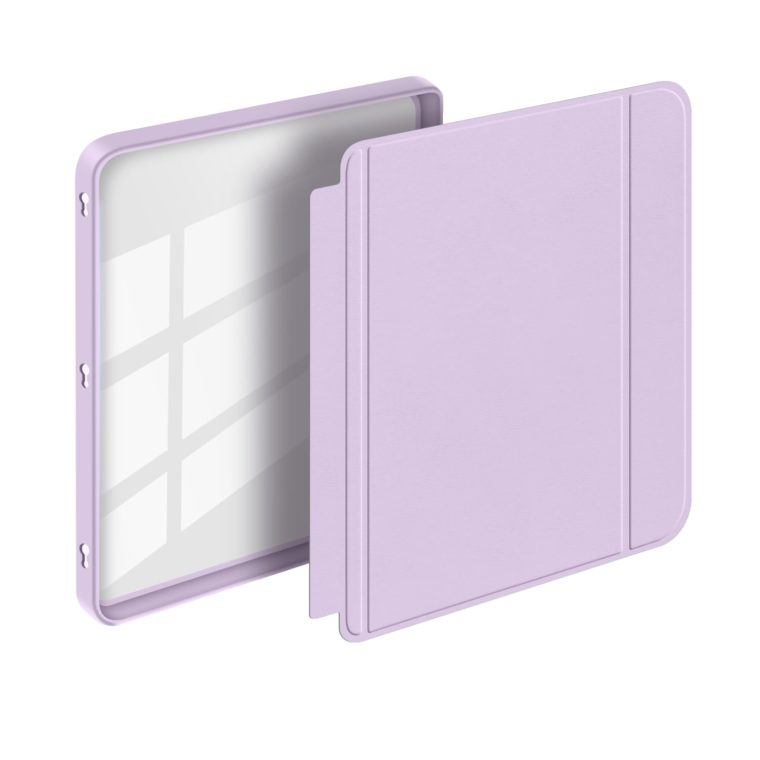 Étui Split Folio Détachable et Protecteur pour Kobo Libra Couleur 7" 2024, Coque Arrière Ultra Claire et Transparente, Fonction Veille et Réveil, Violet Clair - 5