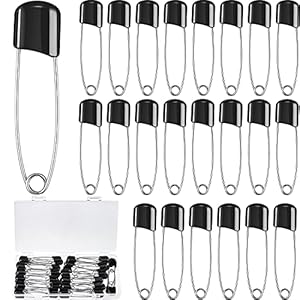 50 Pieces Diaper Pins Baby Safety Pins 2.2 Inch Plastic Head Cloth Diaper Pins with Locking Closures Stainless Steel…