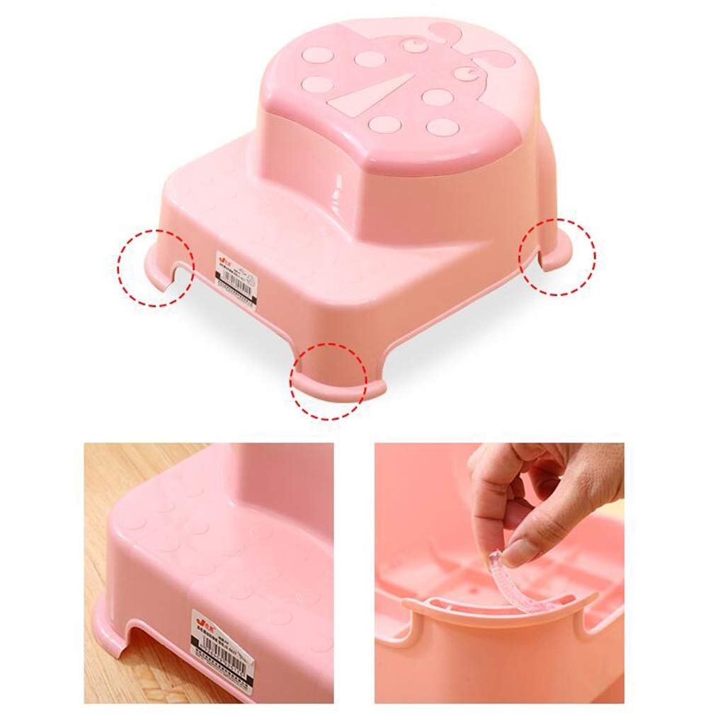 Polsterhocker, Dauerhaft Schuhbank wechseln Sofa Schritt Fußbank Anti-Rutsch Hockender Toilettenhocker zum Bad Wohnzimmer (Farbe : Rosa, Größe : 2 Pieces)
