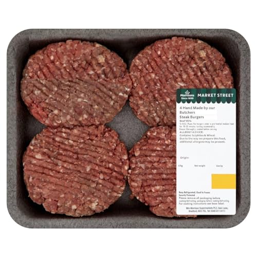 Morrisons Market Street Butchers 4 British Beef Steak Burgers