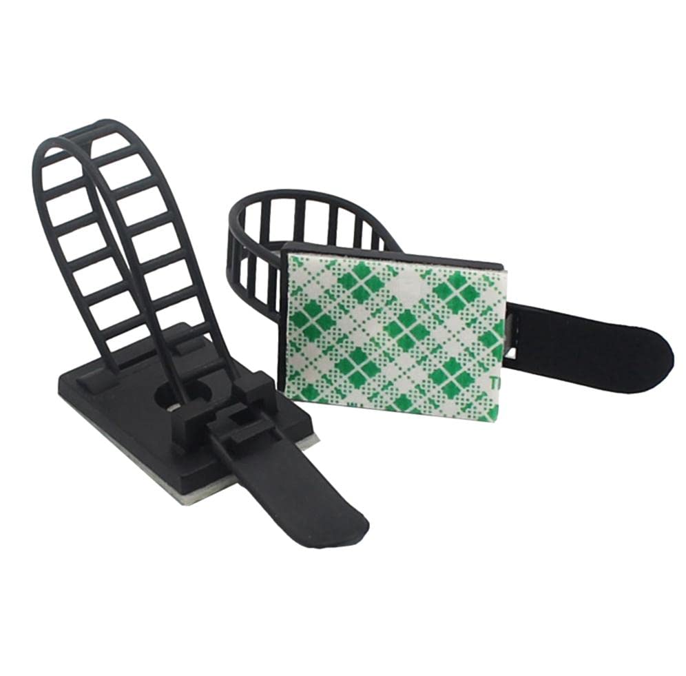 60 Stück Selbstklebende Kabelclips – 25×18 Mm, Verstellbar, Schwarz, Für Kabelmanagement Zuhause & Büro