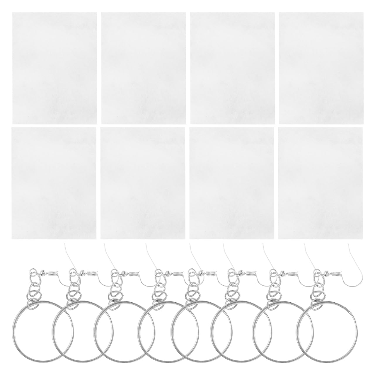 ULTNICE 30 Pieces Heat Shrink Plastic Sheet Kit Include 10 Sheets Shrinky Art Paper with 10PCS Ear Hooks and 10PCS Keychain for Kids Creative Craft