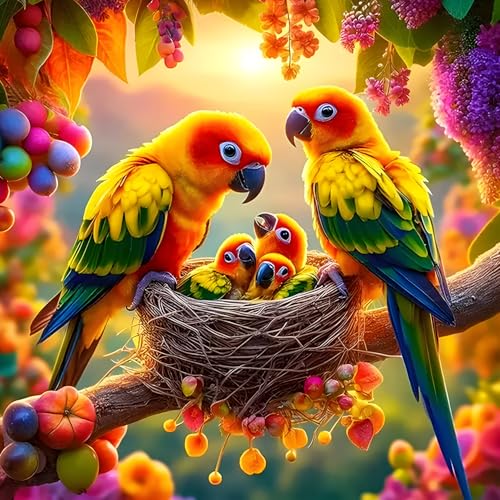 DPHERO DIY Papageien Diamant Painting Kits Bilder für Erwachsene Anfänger,5D Liebe der Mutter Diamond Painting Set,DIY Runde Steine Sunset Diamant Kunst Kits, Diamant Art für Zuhause Dekor 30x30 cm DPHERO DIY Papageien Diamant Painting Kits Bilder für Erwachsene Anfänger,5D Liebe der Mutter Diamond Painting Set,DIY Runde Steine Sunset Diamant Kunst Kits, Diamant Art für Zuhause Dekor 30x30 cm