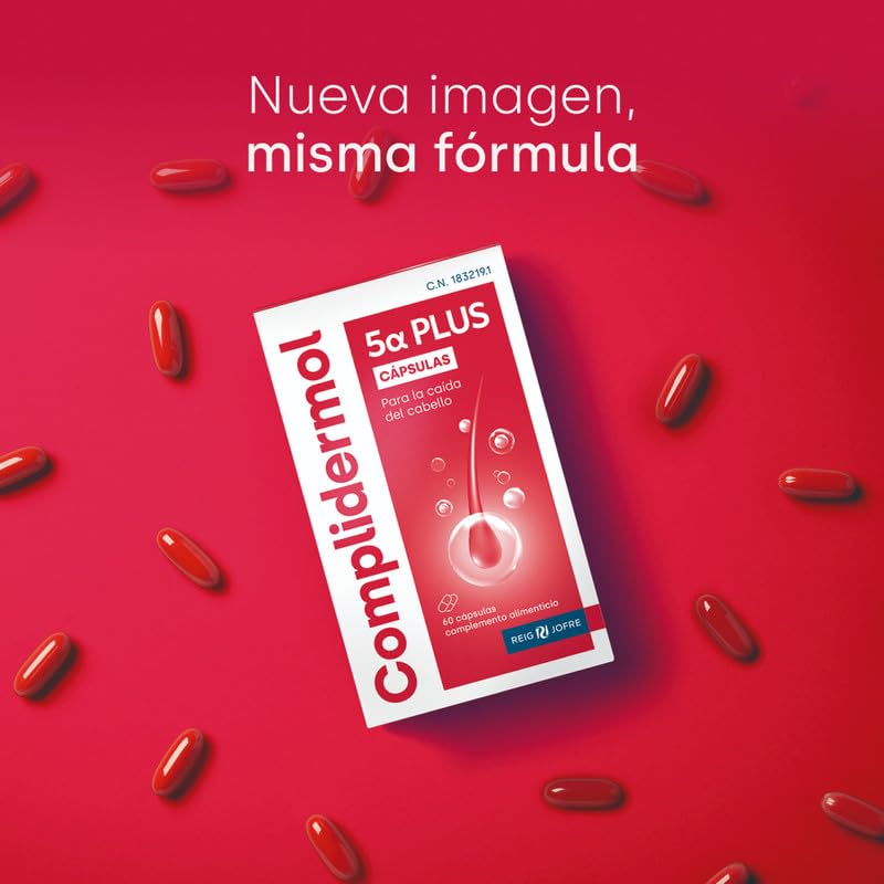 Complidermol® 5 Alfa PLUS Cápsulas | Fórmula pionera con Alphablok™ | Ayuda a prevenir la caída capilar | 60 cápsulas