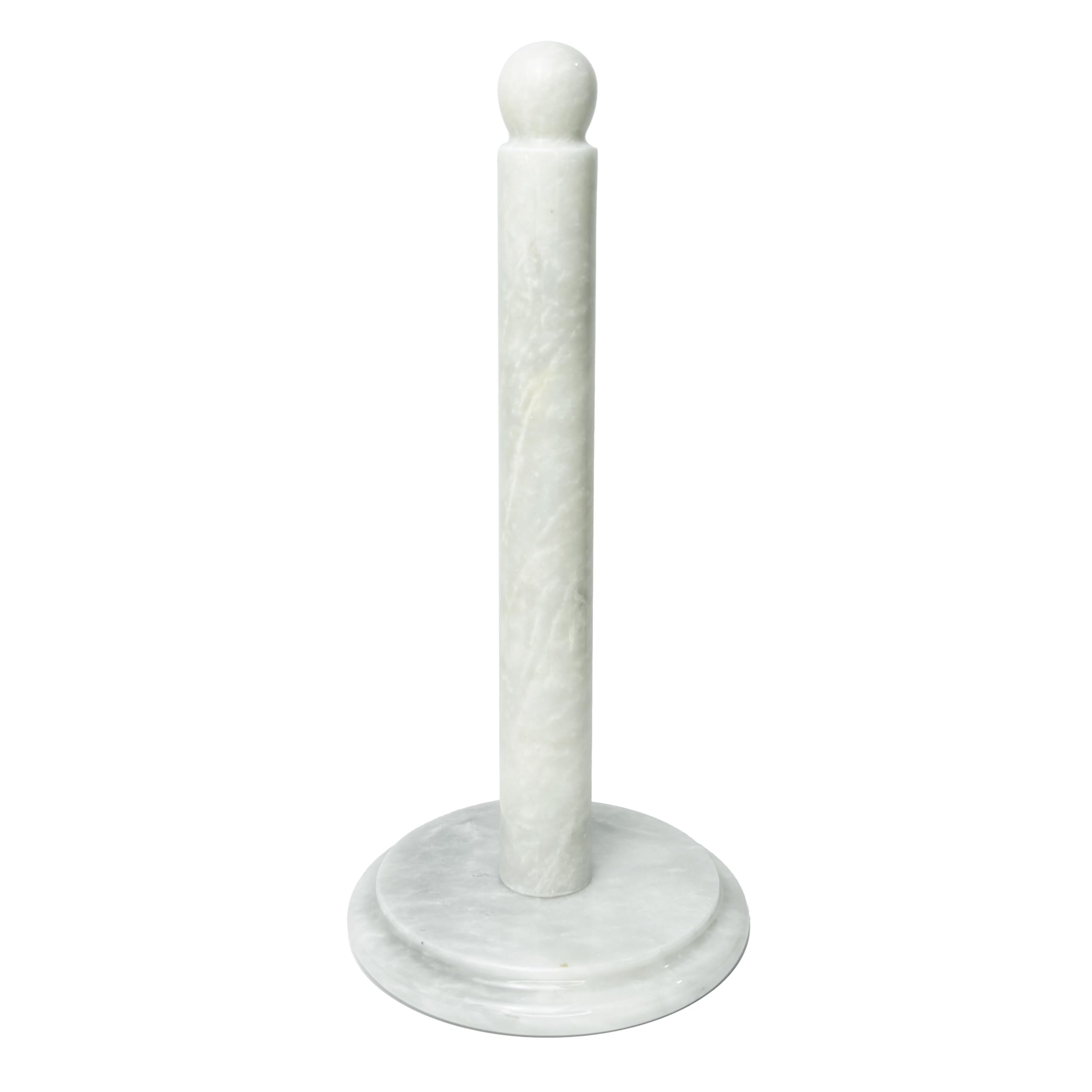 Marmor Krafts Marble Kitchen Paper Towel Holder - Hand-Crafted, Sturdy, Tabletop Stand, Durable, Non Steel & Non Plastic. (White)