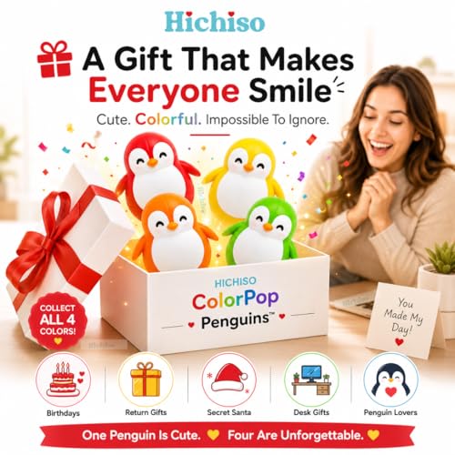 Image of Roly Poly Penguin Wobbler | Cute Self-Righting Penguin Desk Toy | Stress Relief Fidget Toy | Mini Penguin Collectible | Office Desk Decor & Gift (Crimson RED, 1 pc)