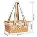 JOLLY HOME Picnic Basket for 2 Persons, Handmade Wicker Picnic Basket with Two Woven Canvas Handles & Washable Linen Lining, Natural Willow Hamper for Outdoor Picnic. Great Gift for Every Occasion