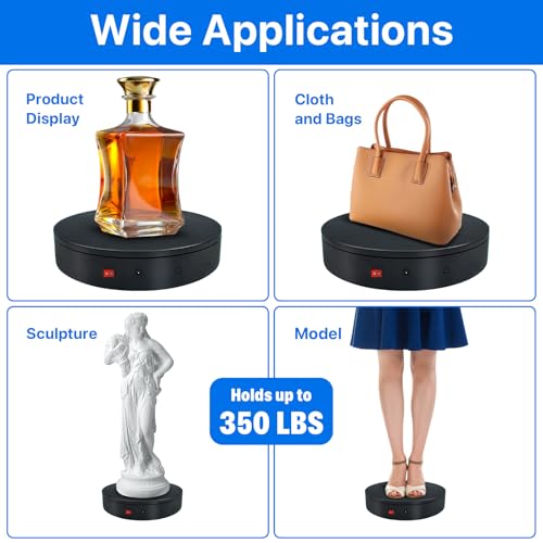 Disogafil 360 Rotating Platform, 12.6 Inch /32cm Motorized Electric Turntable, 350lbs Capacity Motorized Rotating Display Stand with Remote, Heavy Duty Photography Turntable for Human/Product