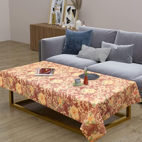 Image of Dakshya Industirs PVC Waterproof Table Cover 36x54 Inch Floral Printed Center Table Cover Washable Plastic Table Sheet Oilproof Dining Table Cover for Coffee Table Living Room Home (Bloom Nest)