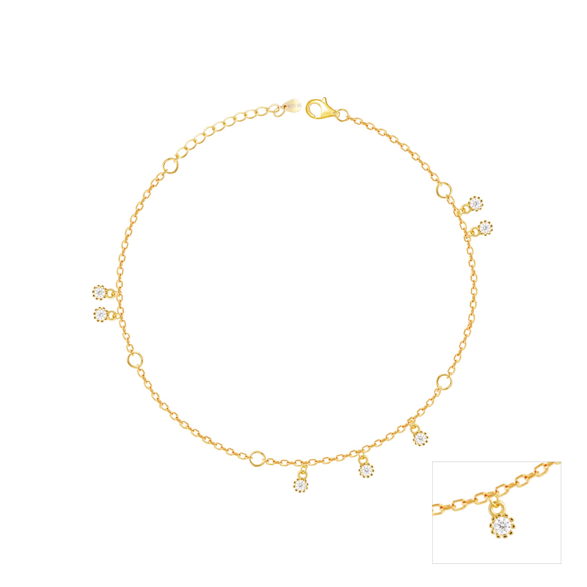 GIVA 925 Silver Golden Captivating Anklet, (Single) Adjustable | Gifts for Girlfriend, Gifts for Women and Girls | With Certificate of Authenticity and 925 Stamp | 6 Months Warranty (B0B9K654RY) Amazon Price History, Amazon Price Tracker