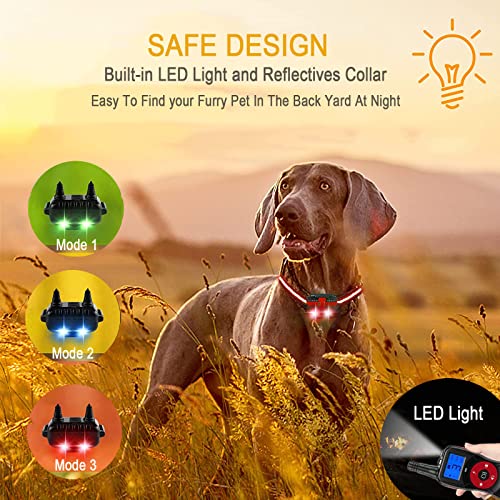 Dog Training Collar For 2 Dogs With 2600Ft Remote,Rechargeable Electric Dog Collar With Beep,Vibration,Light,Shock,4 Training Mode,Waterproof Electronic Dog Collars For Large Small Medium Dogs #TOP2