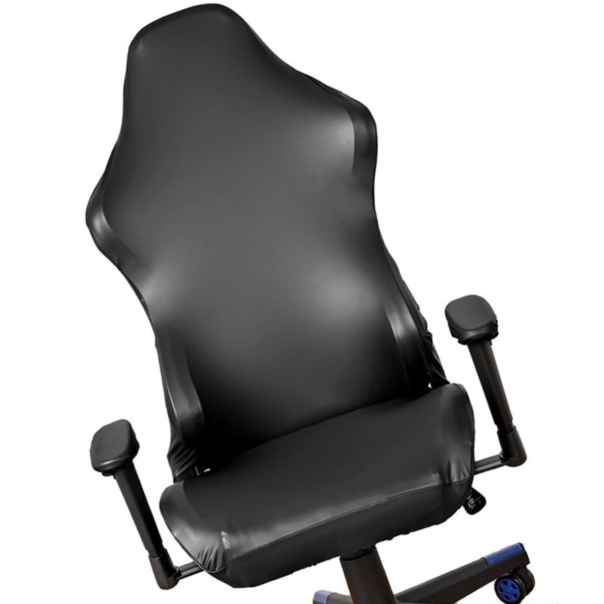 Housse de chaise gaming en PU noir Mikikit pour un fauteuil de bureau élégant