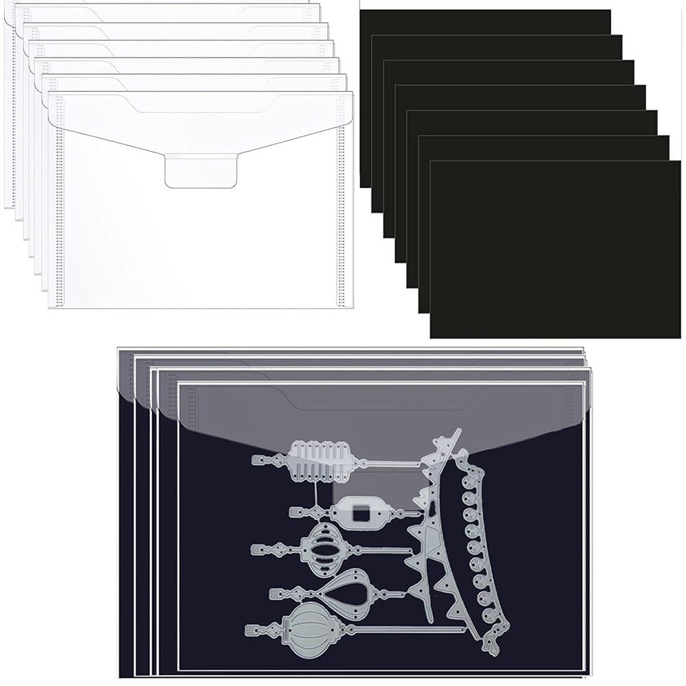 24 Pcs Die Cut Storage Envelopes 177 x 127 mm Rubber Magnetic Sheet Resealable Storage Pocket Scrapbooking Storage Stamps for Card Making Die Cutting (3)