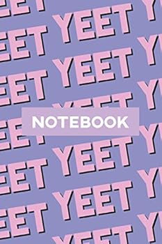 Paperback Notebook: Yeet Pink Black Typography Meme Pattern Book