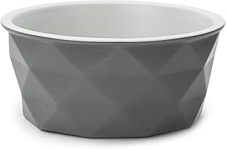 lionto Futternapf aus Keramik mit rutschfestem Silkonboden, 1900 ml, Hundenapf aus robustem & geruchsneutralem Material, leicht zu reinigen, ergonomisches Design, Wassernapf für Hunde&Katzen, grau product image