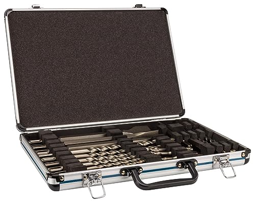 Makita D-42444 SDS-PLUS Bohrer-Meißel-Set 17-teilig im Alu-Koffer, 12x Hammerbohrer Ø 5-14 mm, 2x Spitzmeißel, 2x Flachmeißel, 1x Breitmeißel, für Beton und Mauerwerk