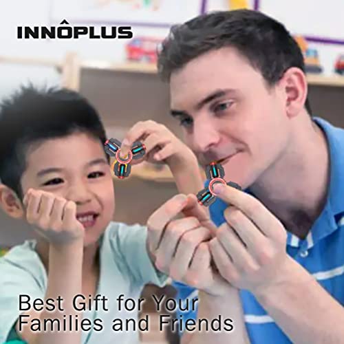 Image of INNOPLUS Fidget Spinners, Fidget Spinner Gifts for Adults Kids, Finger Hand Spinner, Metal Fidget Spinner, Fidget Toys, Fidgets for Kids, Stress Anxiety ADHD Relief Figets Toy, Luminous Night Effects | Metal Fidget Spinner Gifts, Fidget Toys for Stress Anxiety ADHD Relief,Silent Long Time Spin Precision Bearing