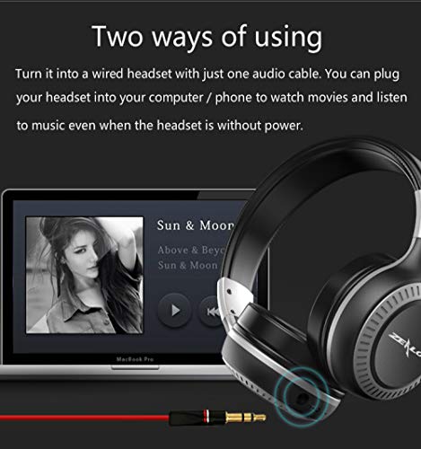 Auricular Bluetooth 5.0 plegable para teletrabajo y viajes con pantalla de alimentación 4