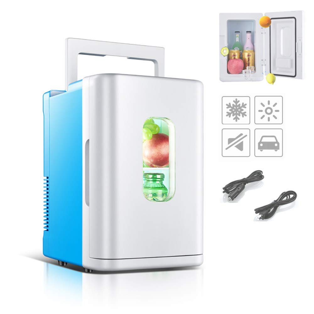 Mini Frigorifero 10 litri/12 lattine AC/DC Portatile termoelettrico e riscaldatore per la Cura della Pelle, Blu (Blu)