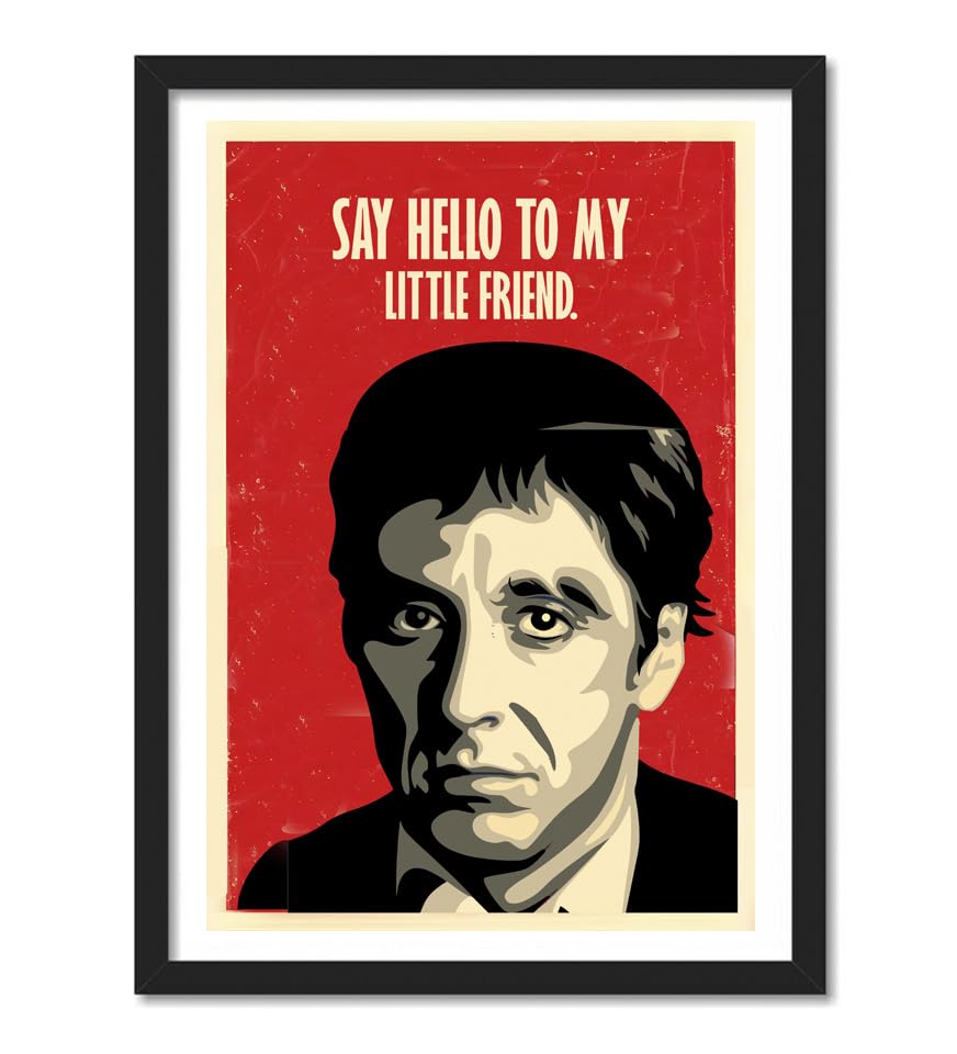 Image of Good Hope Matte paper 300 GSM Scarface Al Pacino (Framed Poster10x13inch, red)