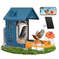Minikey Smart Bird Feeder with Camera Solar Powered, 2.4G Camera Bird Feeders for Outside, 2K HD Video Live Stream, AI Identification 11000+ Bird Species, Ideal Gifts for Bird Lovers