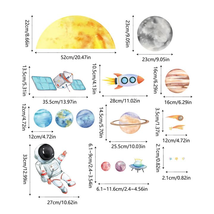 Vinilos Decorativos Astronauta y Sistema Solar para Pared miniatura 2