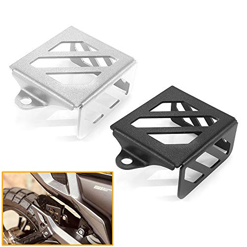 QIDIANモーターサイクルCNCリアブレーキフルードリザーバーガードカバープロテクターホンダCB125R CB250R CB300Rリアオイルキャップカバーガードアクセサリー (Silver)