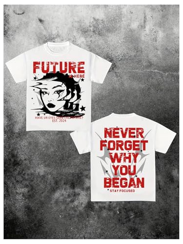 Verdusa Girl's Figure Printed Y2K T Shirts Short Sleeve Round Neck Hip Hop Tees4