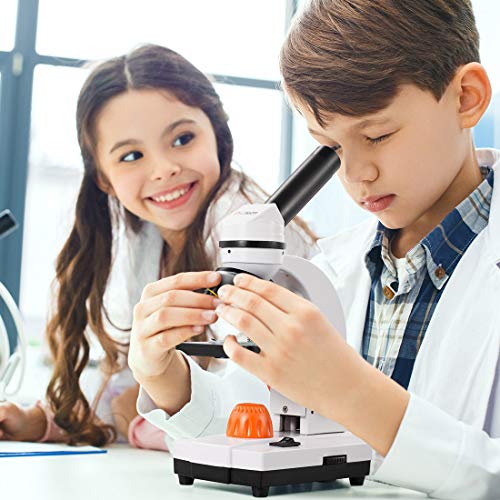 Dicfeos Microscope for Kids and Student, 40X-100X-250X-400X-1000X Magnification, Optics Glass Lens, Dual-Light Illumination, Extra 25X Ocular Lens and Microscope Accessories - Thumbnail 3