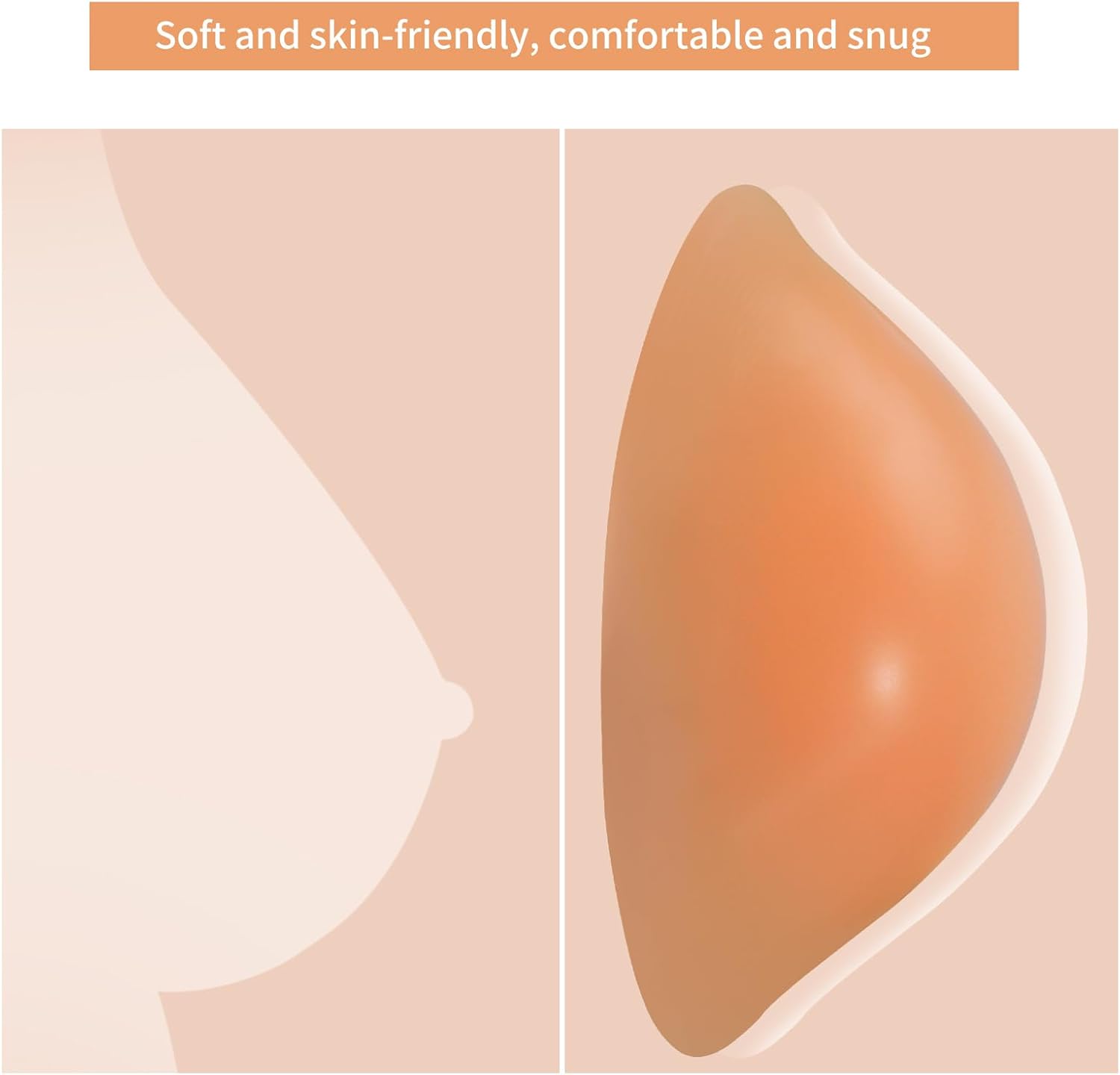 Lervanla Silicone Breast Forms with Mastectomy Bra, Seamless Wireless Pocket Bras Post-Surgery Prosthesis Enhancer