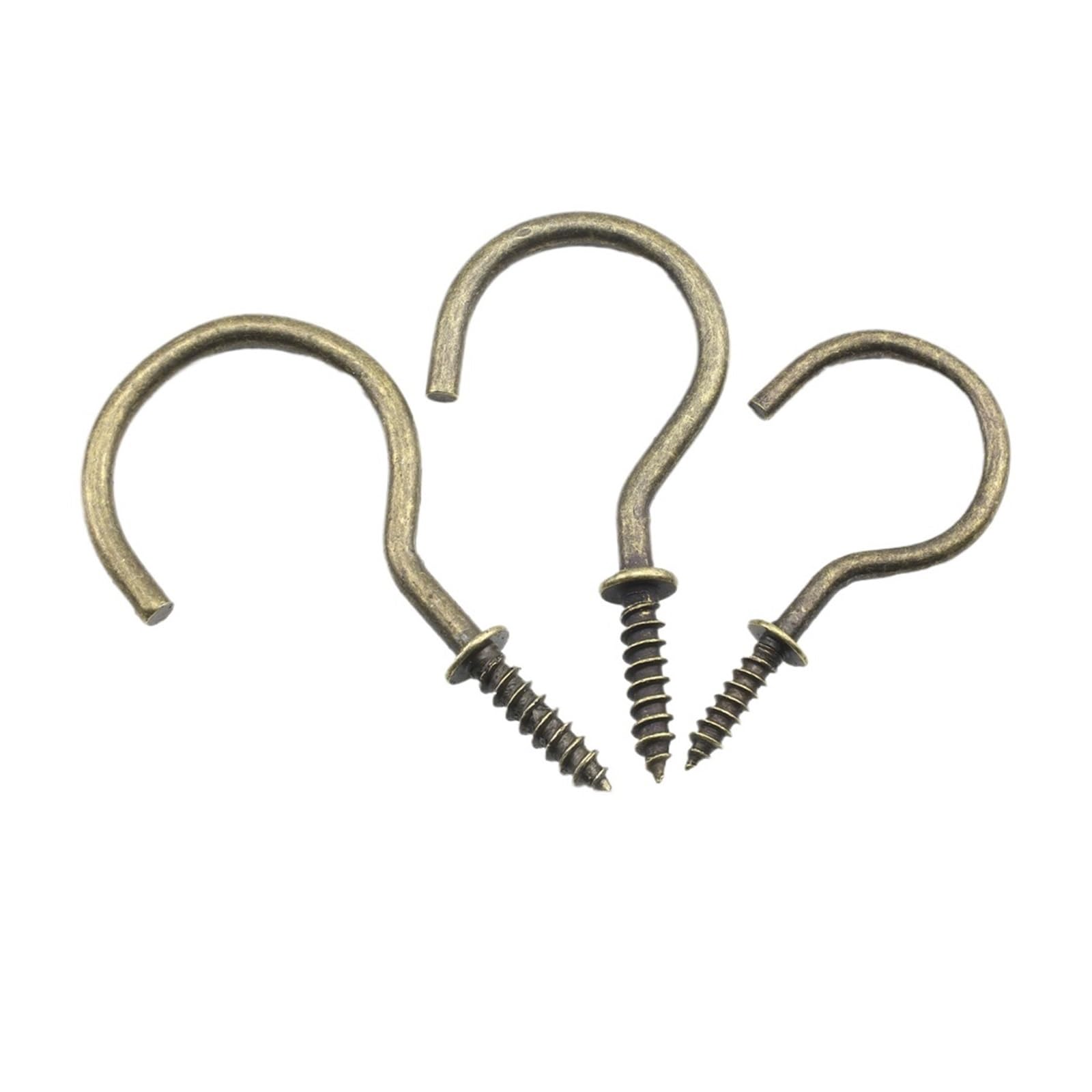 LZTDSBX Cup Hooks Screw 10-30pcs Hook Screws 1/2"-2" Screw-in Ceiling Tapping(1 inch 30pcs)