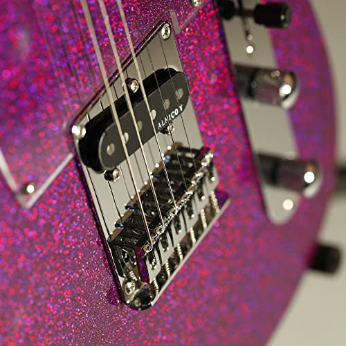 Leo Jaymz Resonancex Pro Electric Guitar In Sparkle Color - High Gloss Mahogany Body And Hard Maple Neck - High Transparent Acrylic Pickguard - Highly Output Alnico V Pickups #TOP5