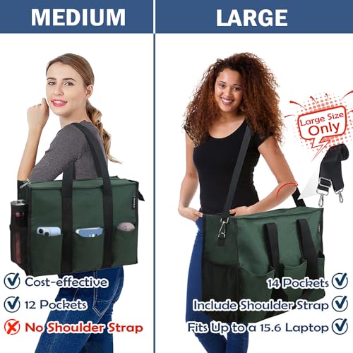 Image of Nurse Bags for Work Nursing Bag Multiple Pockets Waterproof Organizing Zip Top Clinical Bag for Nursing Students Home Health