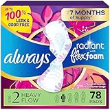 Always Radiant Heavy Feminine Pads with Wings, Scented (Pack of 3) (Package May Vary)